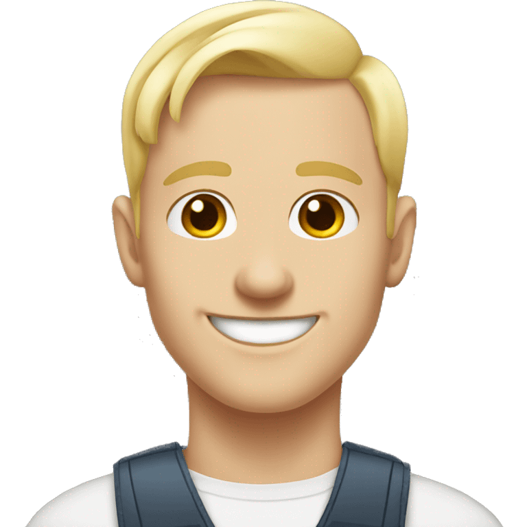 smiling portrait shaved pale blonde male  emoji