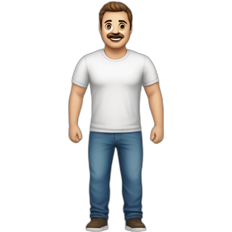 Cuerpo entero, jean, remera de argentina, hombre, 40 años, 120 kilos, 1.90 de altura emoji