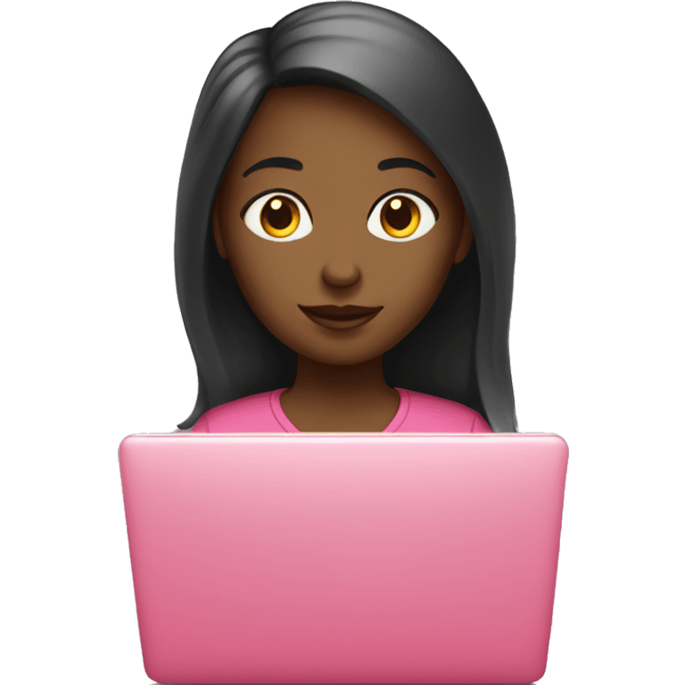 Girl with pink laptop  emoji