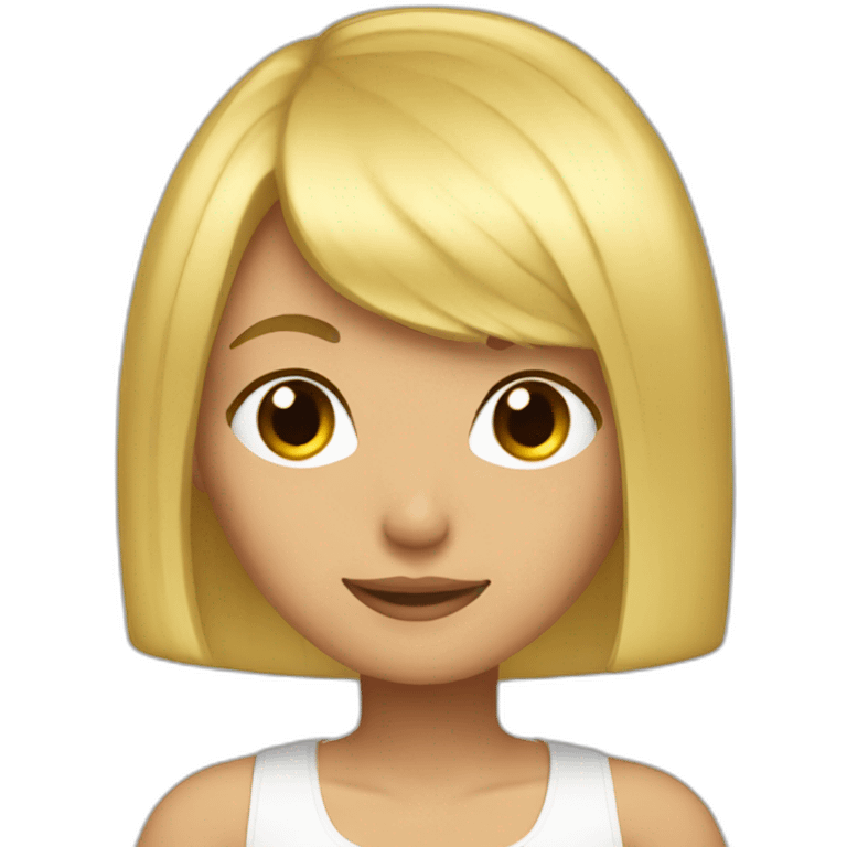 Blonde bangs bob hair gamer girl emoji