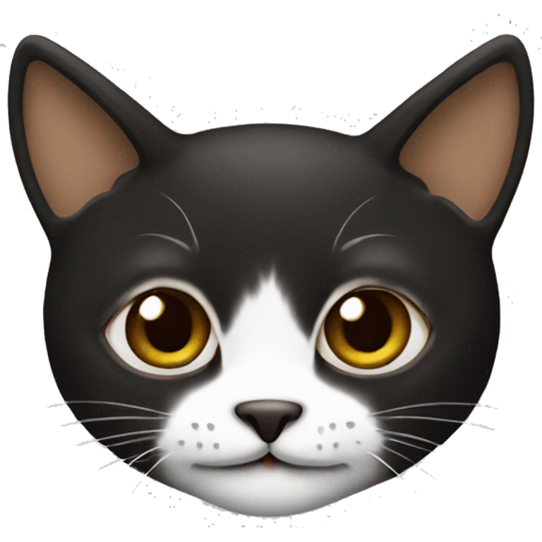 cat a colour black brown white emoji