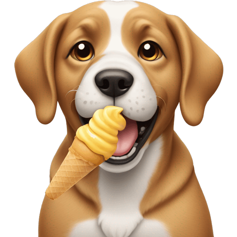 Dog eating icecream emoji