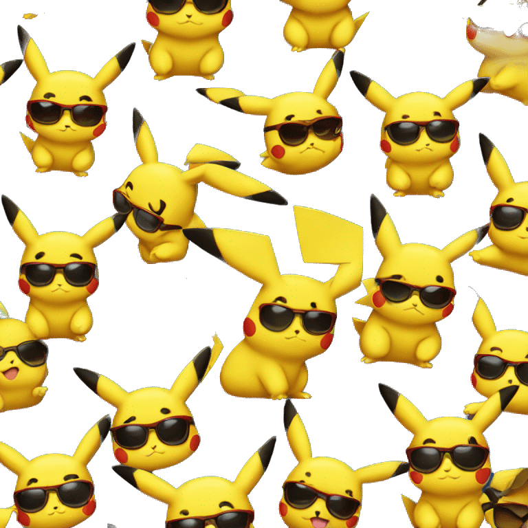 Pikachu with sunglasses emoji