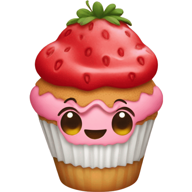 strawberry cupcake  emoji