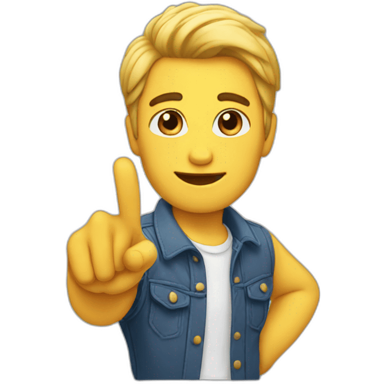 A gay pointing emoji