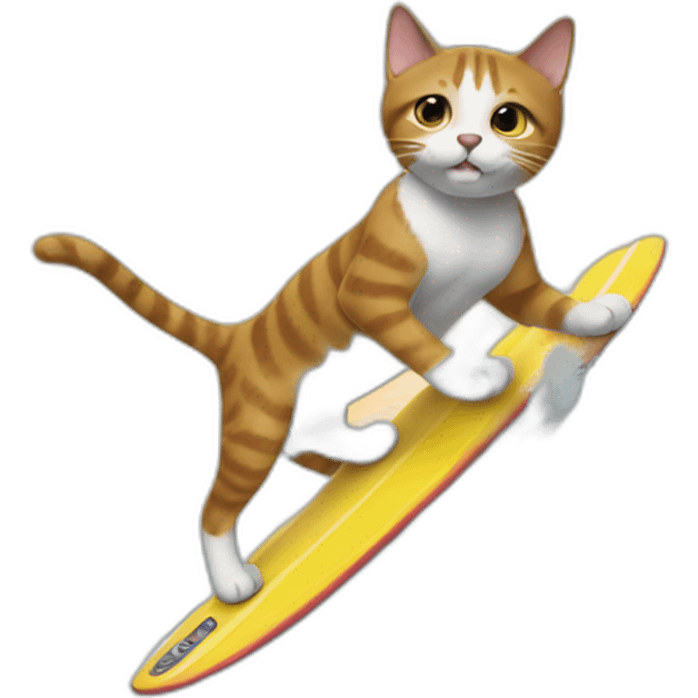 Cat surfing emoji