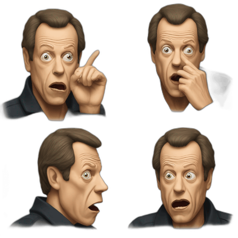 Leslie Grantham with finger in mouth emoji