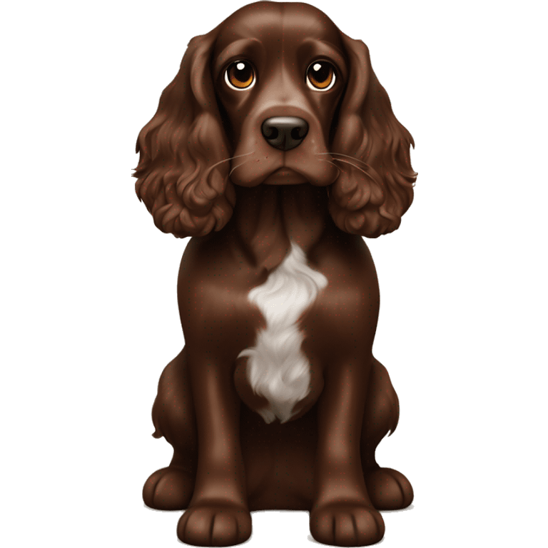 English cocker spaniel chocolate pappy  emoji