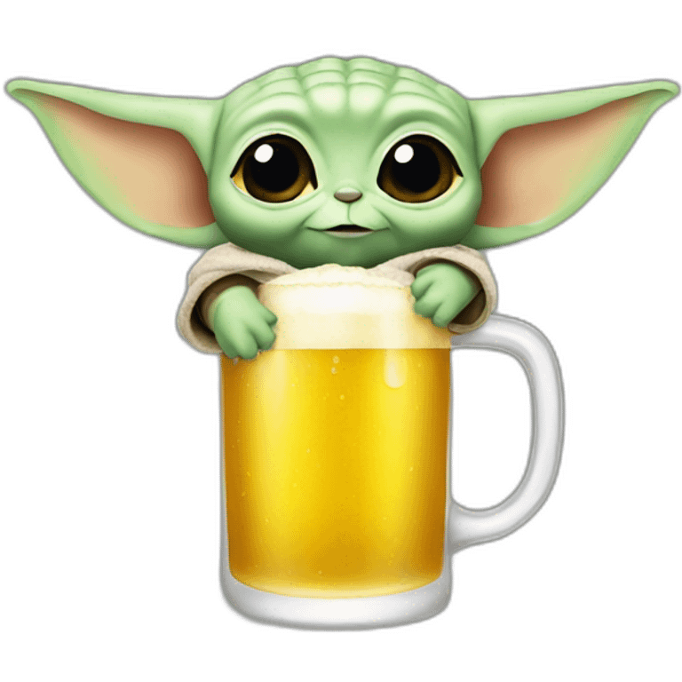 baby yoda drink beer emoji