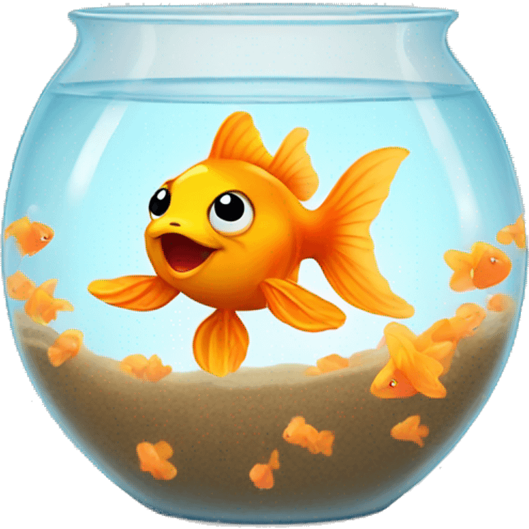 Cute Goldfish in a bowl emoji