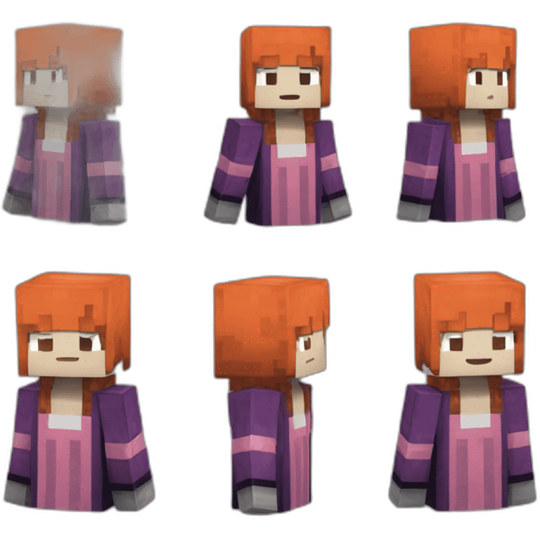 Kurosaki Ichigo minecraft style diferents poses emoji