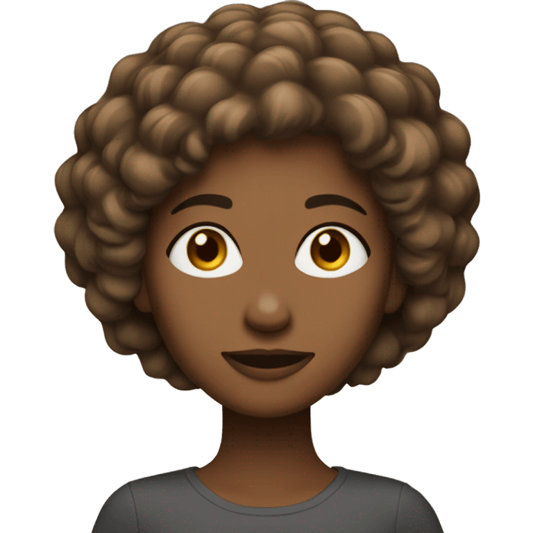 Mulher de cabelo cacheado da cor marrom claro emoji