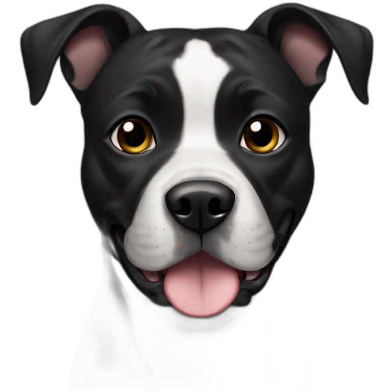 Black female dog Staffordshire with black face emoji