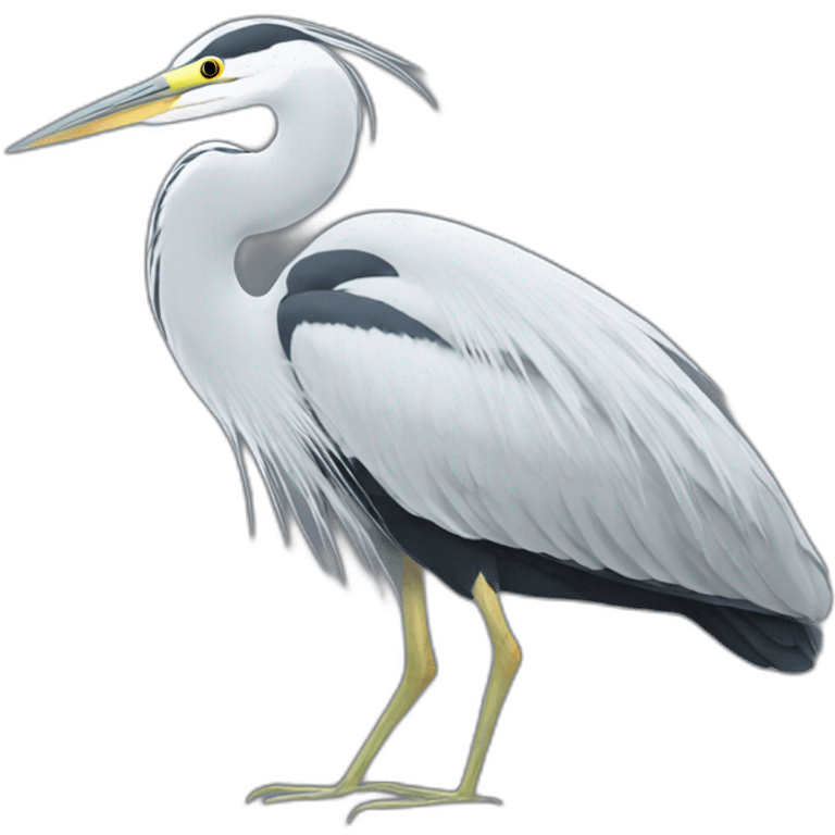 heron black and white emoji