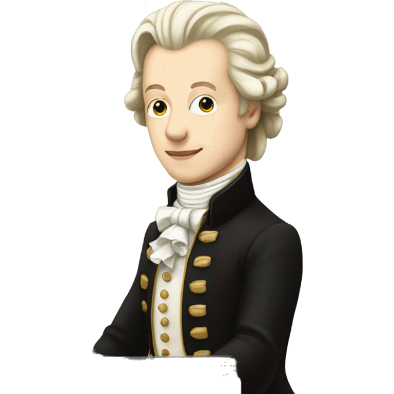 Mozart white skin playing piano emoji