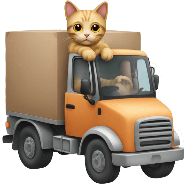 Cat driving a truck emoji