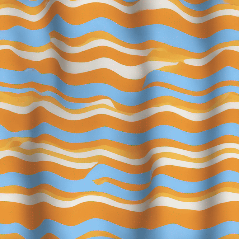  horizontal stripes. Orange on top, then yellow, white, light blue, dark blue emoji