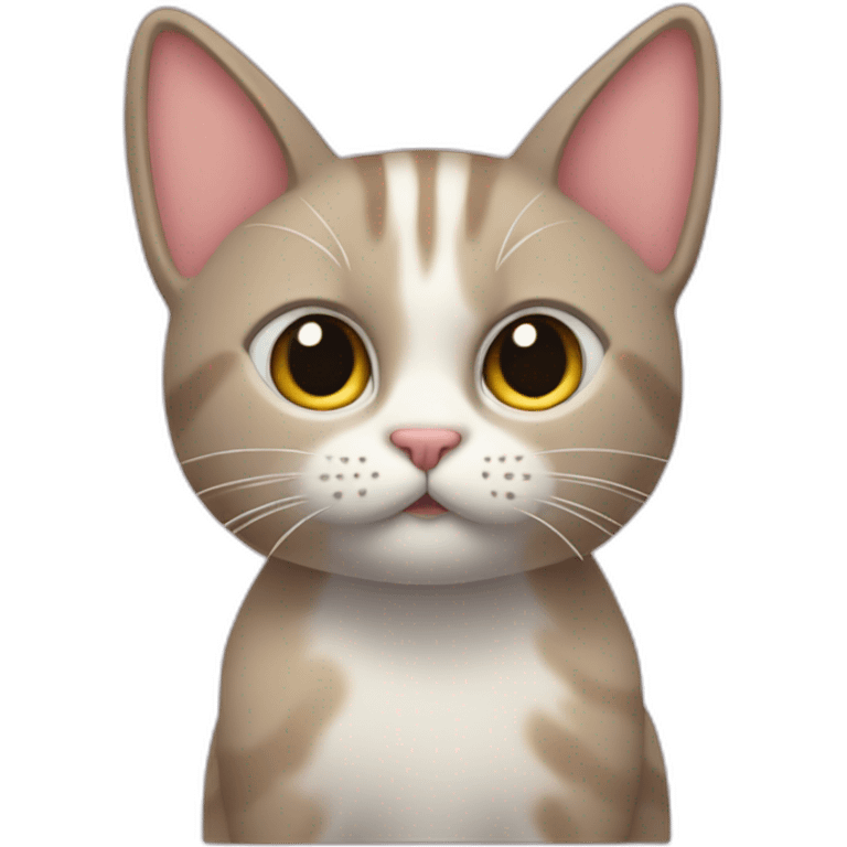 Gato tierno con un pastel emoji