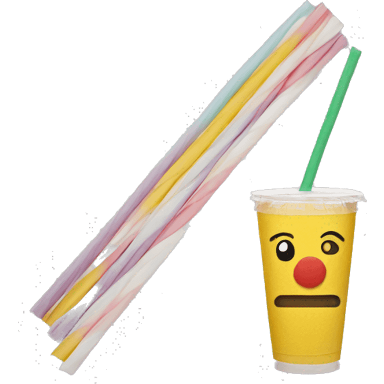 Colored Paper straw emoji