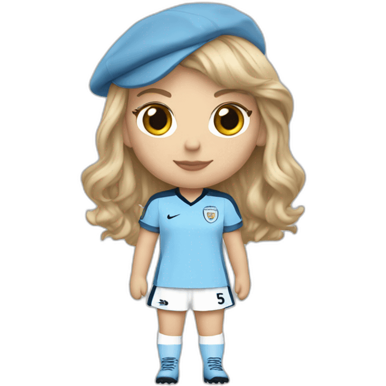 Taylor swift wearing Manchester city uniform emoji