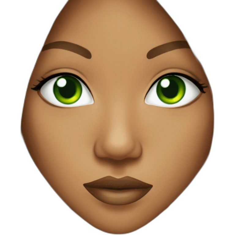 Megan good with green eyes, pierced nose and long hair  emoji