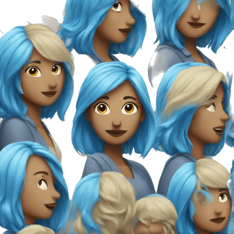 Blue hair woman emoji