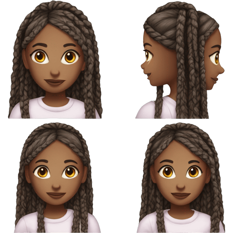 Realistic girl with box braids  emoji