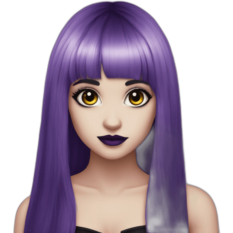 Elissabat-with-bangs-long-hair-purple-and-black-vampire-goth-makeup emoji