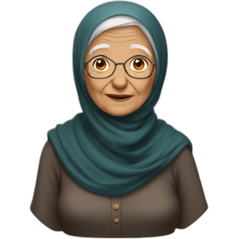 very old woman hijab emoji