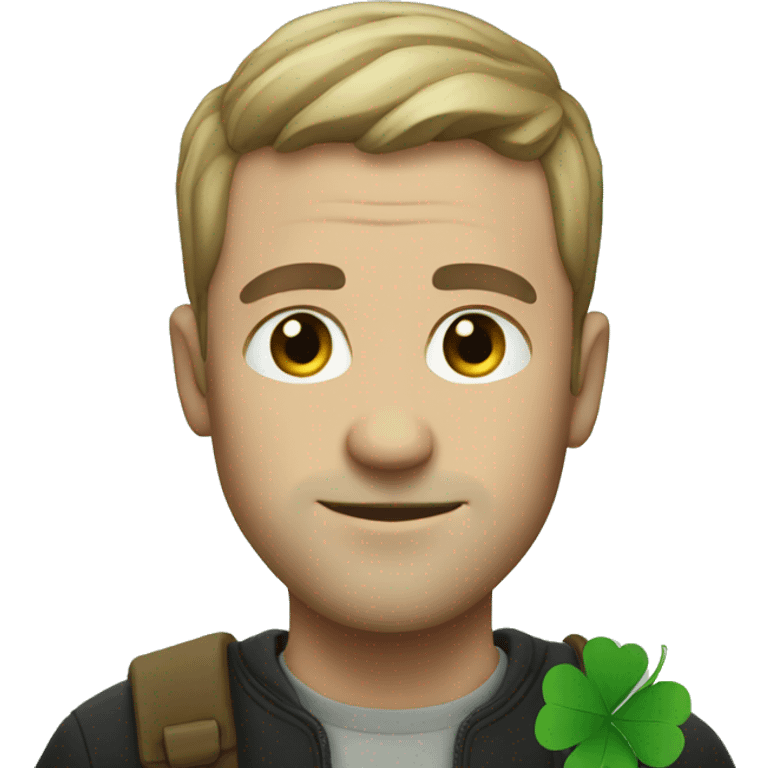 white man with clover emoji