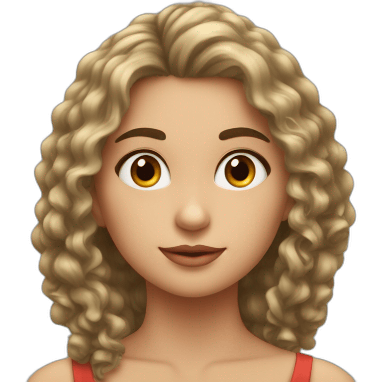 Quiero un emoji mujer morena pelo rizado media melena emoji