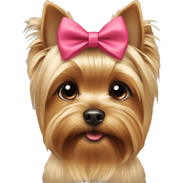 yorkie wearing a bow emoji