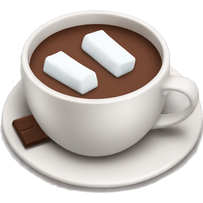 Cup of hot chocolate with tol of marshmallow  emoji