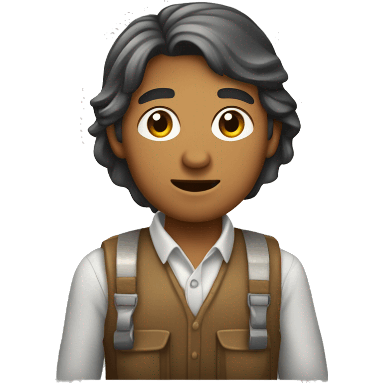 Persona con rasgos de la sierra peruana con una pala trabajando emoji