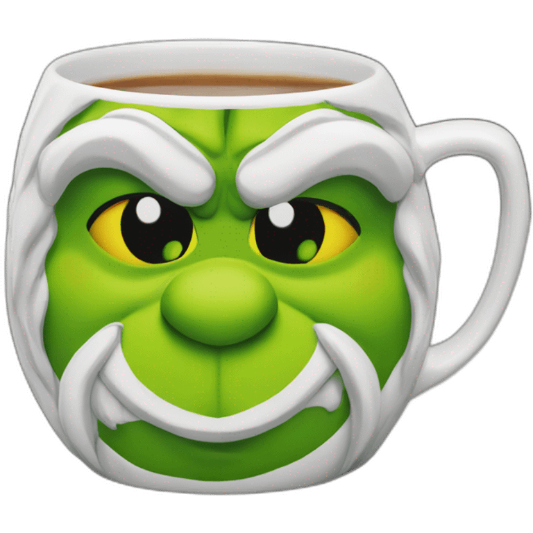 Grinch face shaped mug emoji