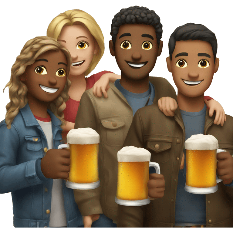 having beer with friends emoji