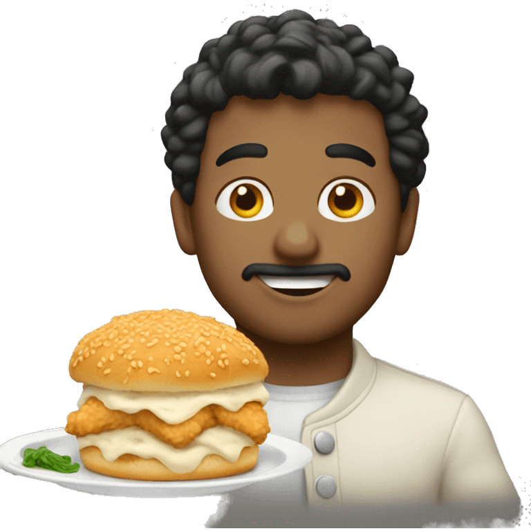 Alfredo with crispy chicken emoji