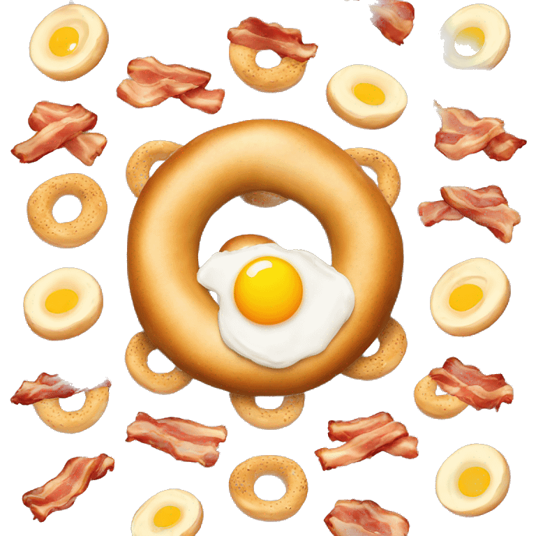 Bagel with egg and bacon emoji