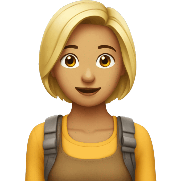 Chica casaño claro con lesntes emoji