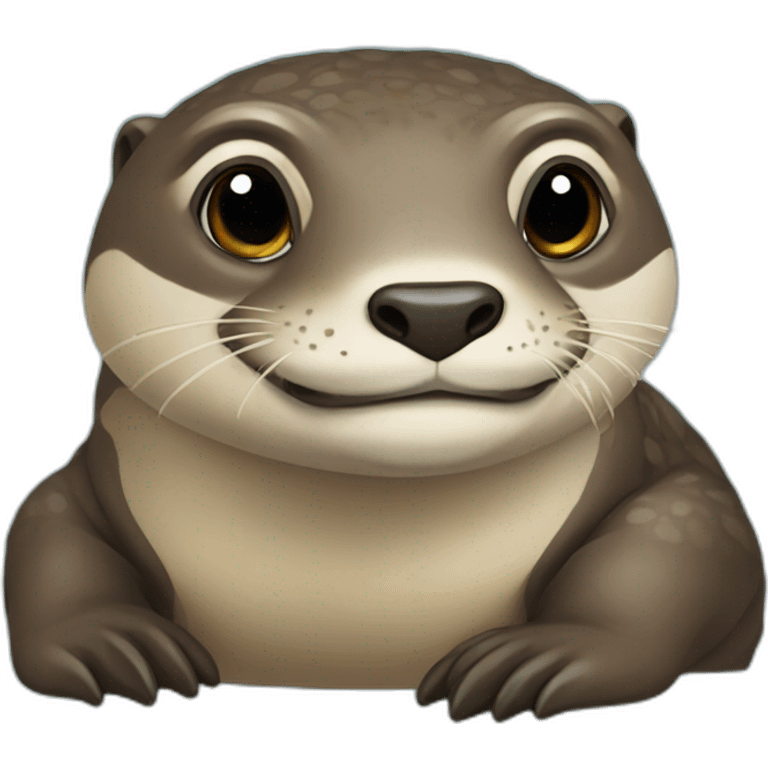 Loutre sur tortue  emoji