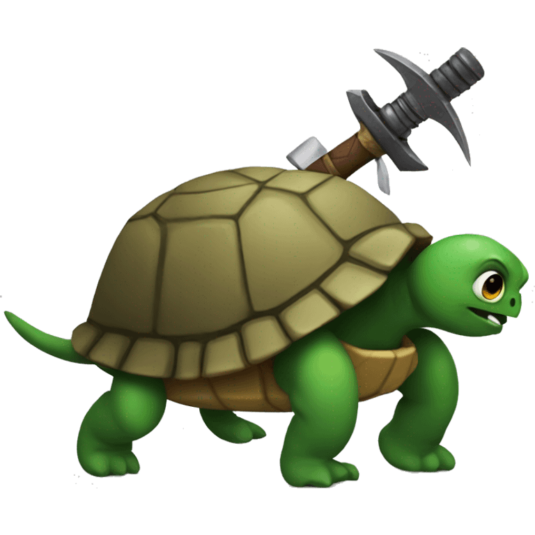 A turtle with q weapon  emoji