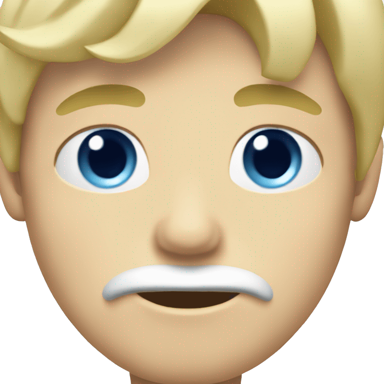 blonde blue eyed teenage boy with moustache  emoji