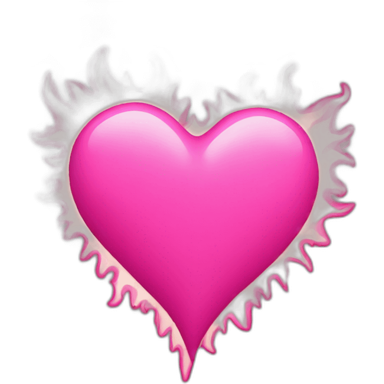 Pink heart with pink flames emoji