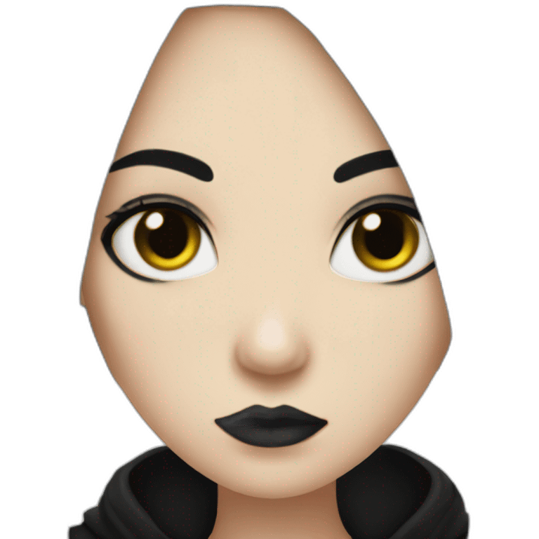 goth girl black hair  emoji