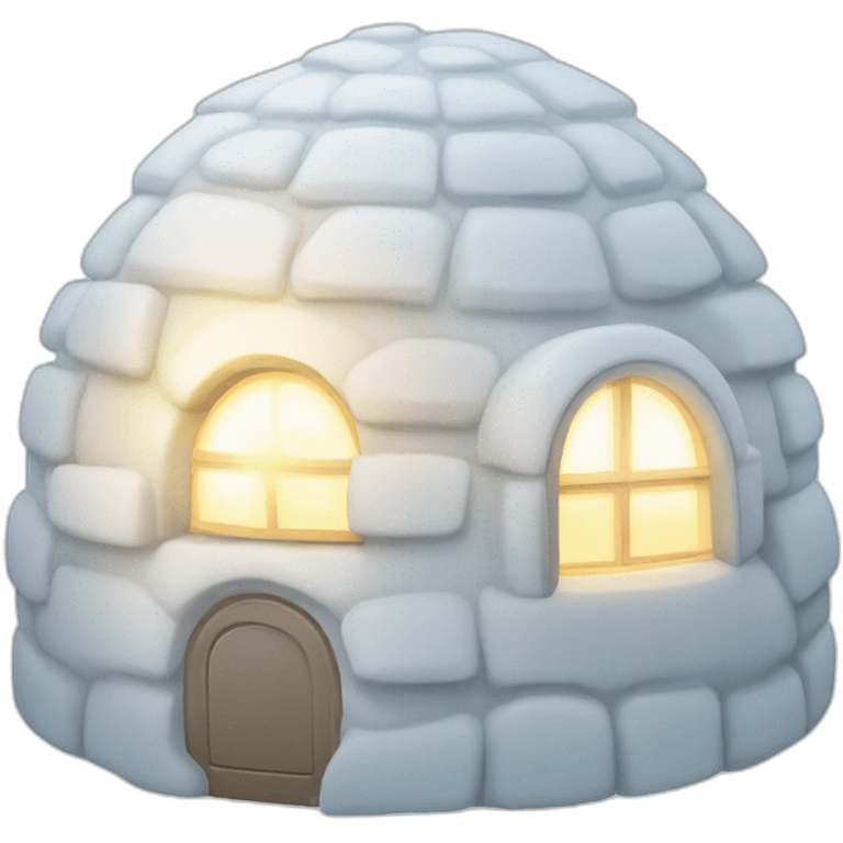 igloo having a disco light in white background emoji