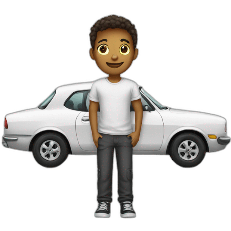 Boys and car emoji