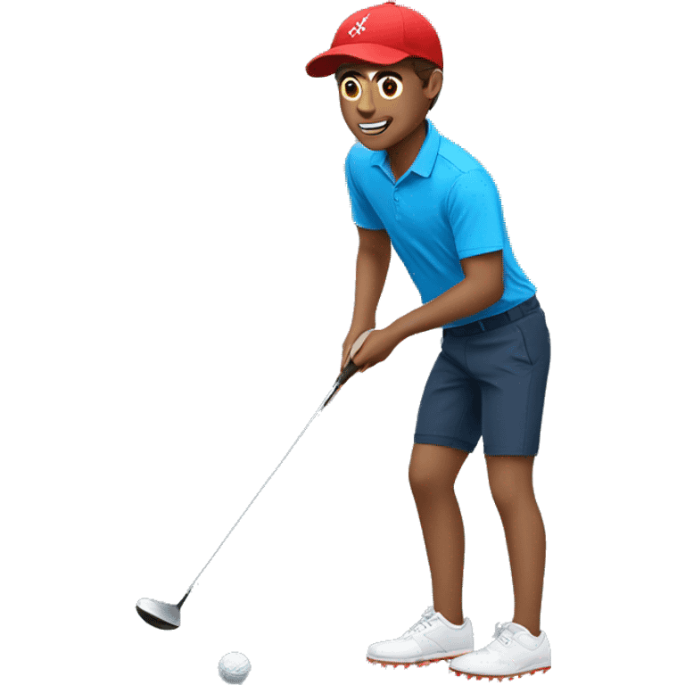 summer olympics brunette boy golfing emoji