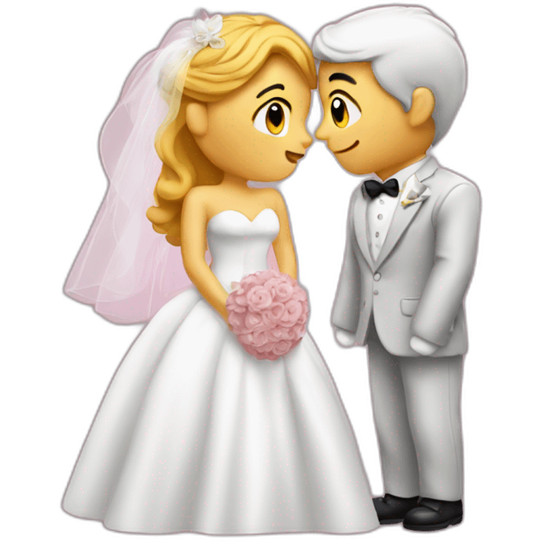 Just married in love kiss emoji