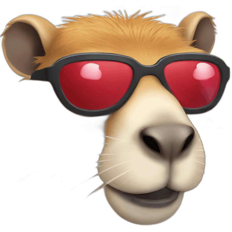 Capybara with red glasses and mustache emoji