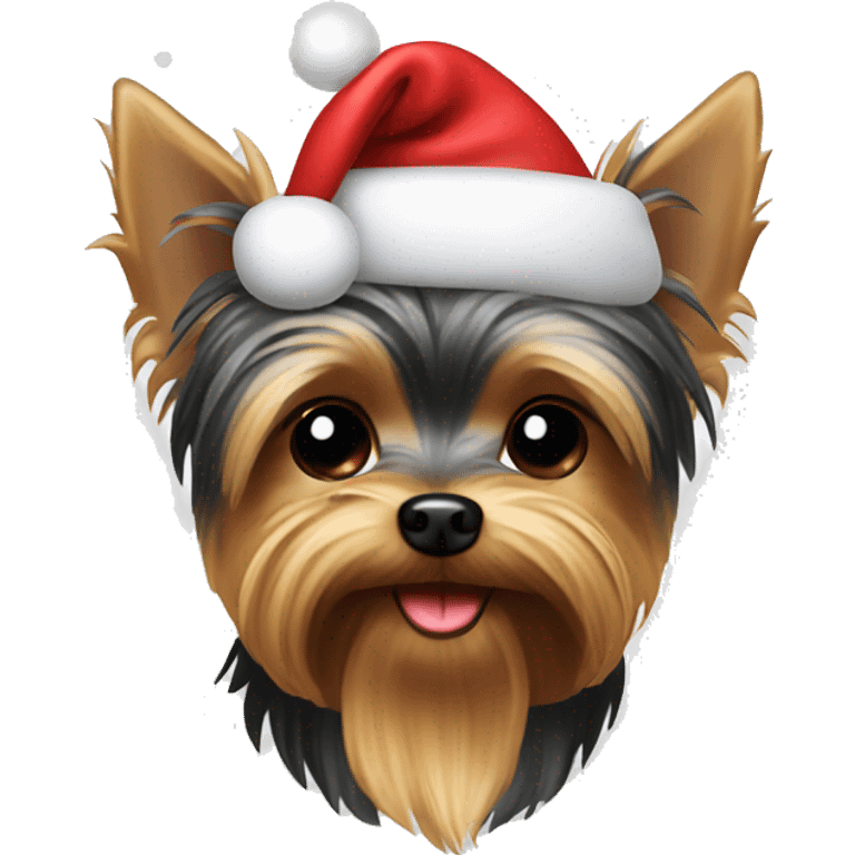 Cute christmas yorkie dog emoji